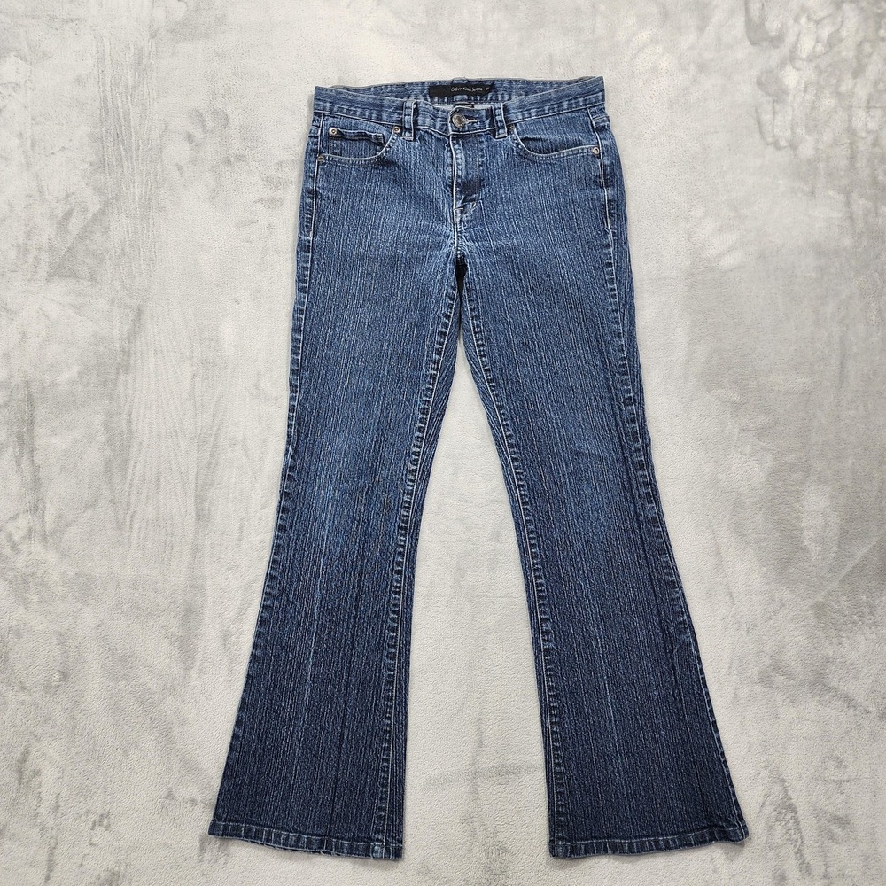 Vintage Calvin Klein Jeans Womens 28/6 Blue Mid Rise Bootcut Stretch Denim 90s